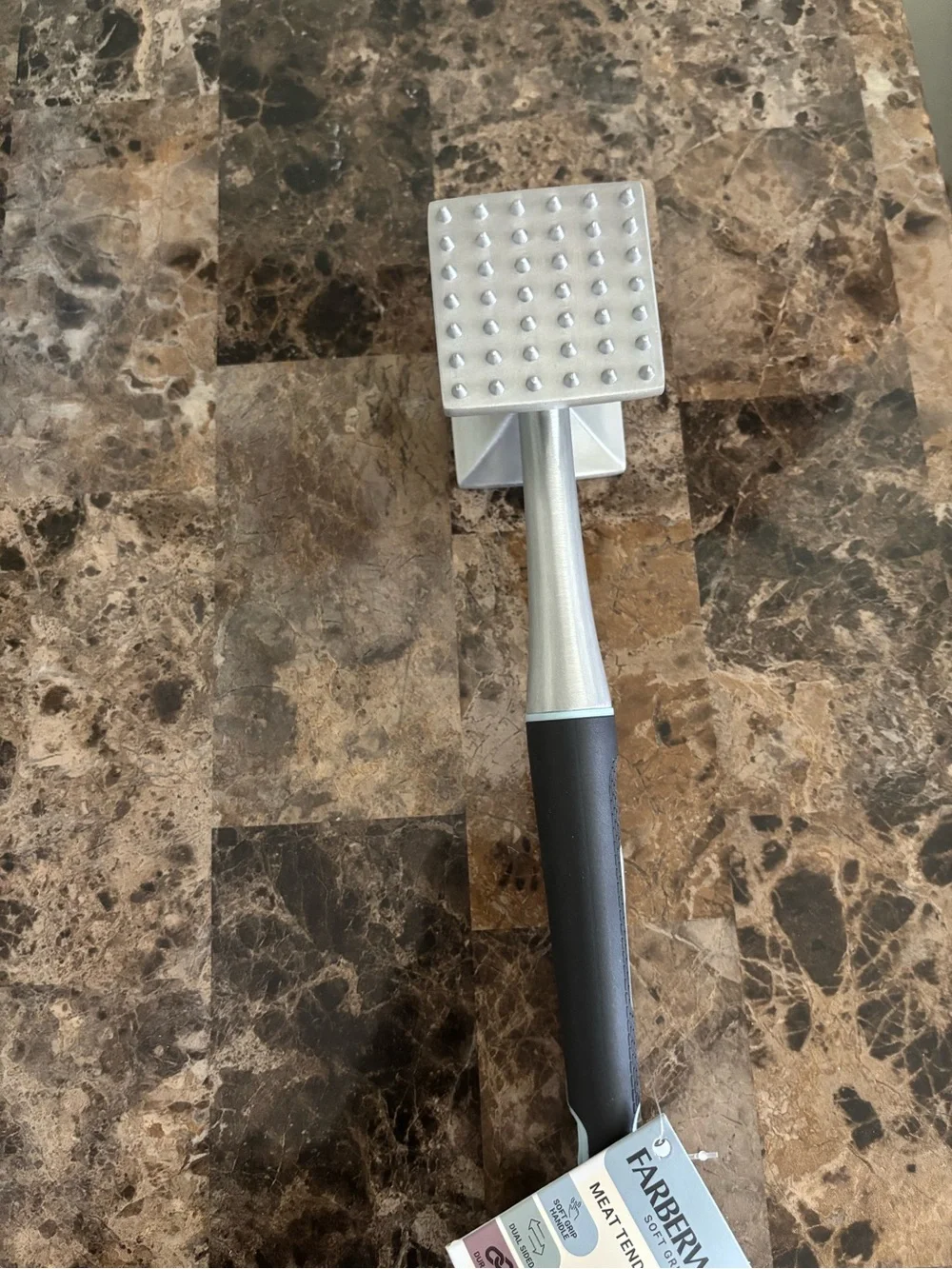 Farberware Soft Grips Meat  Tenderizer Black Handle Dual Sided Kitchenware New